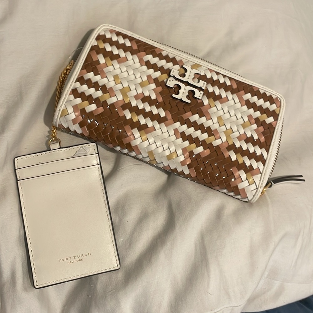 Tory Burch Women's Multicolor Zip Continental Woven Britten Wallet